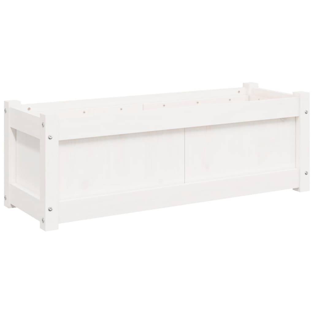 vidaXL Pflanzkübel Weiß 90x31x31 cm Massivholz Kiefer