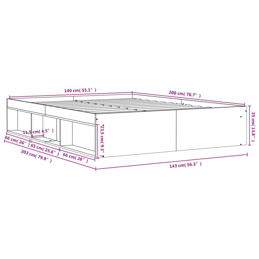 vidaXL Bettgestell Weiß 140x200 cm