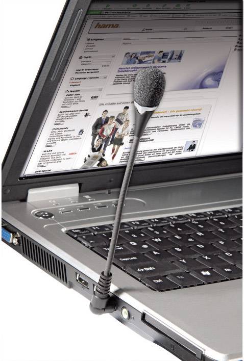 Hama VoIP Schwanenhals PC-Mikrofon Übertragungsart (Details):Kabelgebunden Mikrofon (3.5 mm Klinke) Kabelgebunden Schwarz