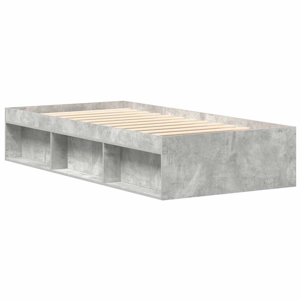 vidaXL Bettgestell Betongrau 75x190 cm
