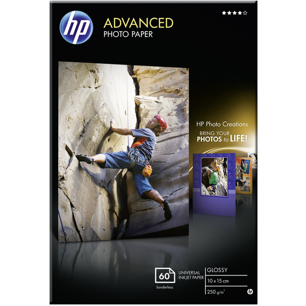 HP Advanced Photo Paper Q8008A Fotopapier 10 x 15 cm 250 g/m² 60 Blatt Hochglänzend