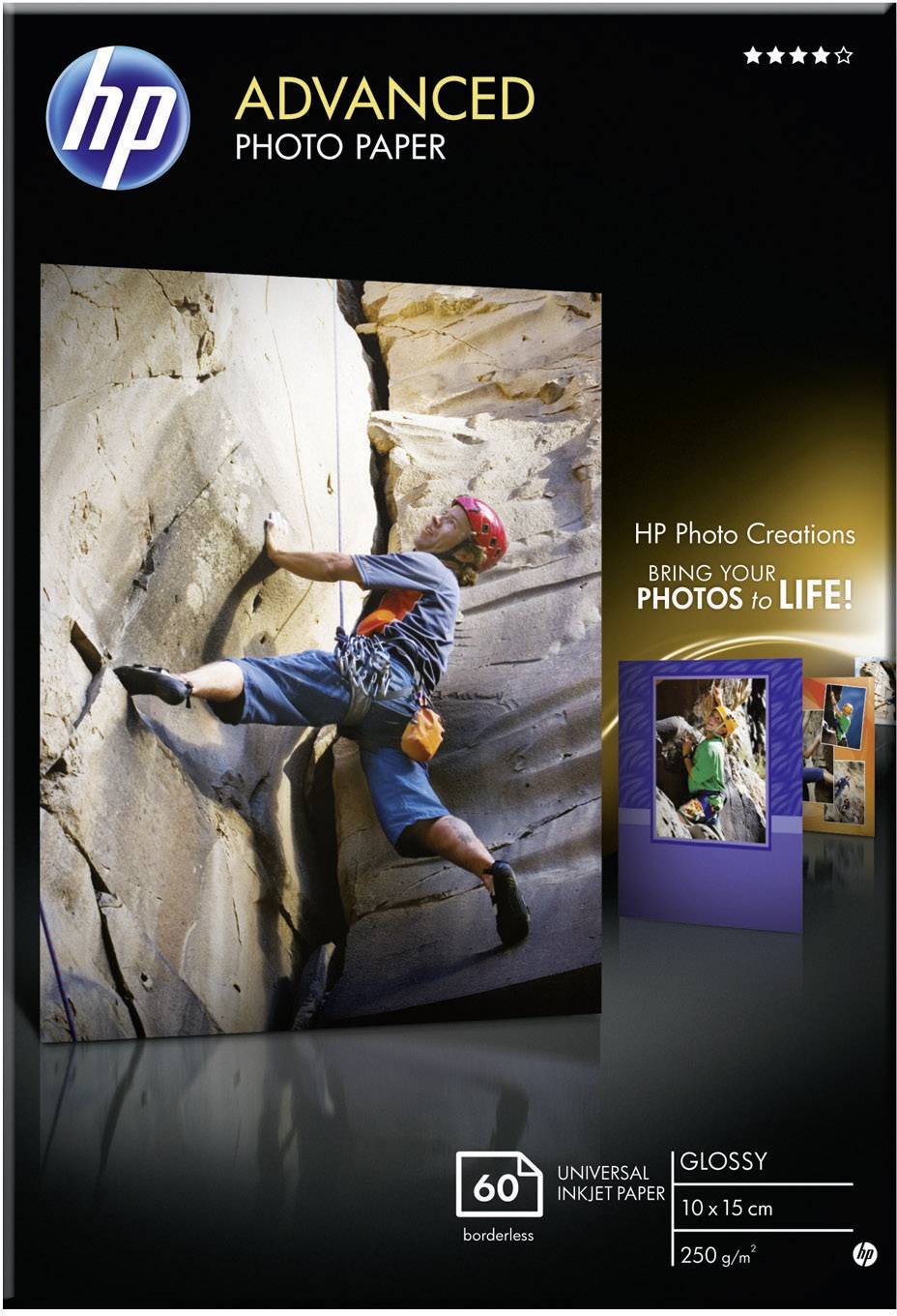 HP Advanced Photo Paper Q8008A Fotopapier 10 x 15 cm 250 g/m² 60 Blatt Hochglänzend