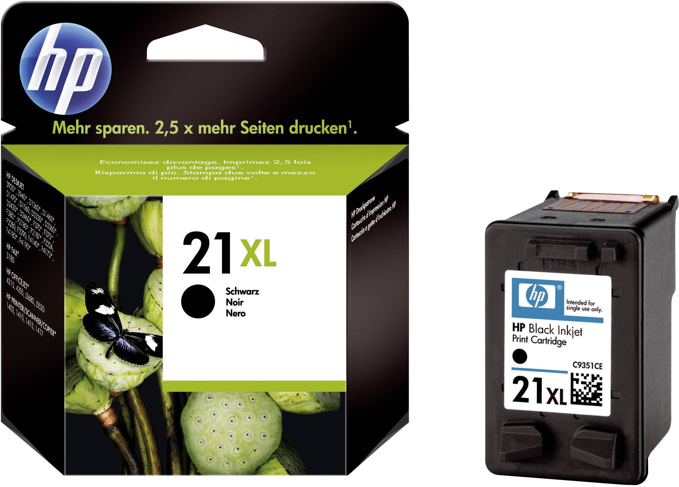 HP Tintenpatrone 21XL Original Schwarz C9351CE Druckerpatrone