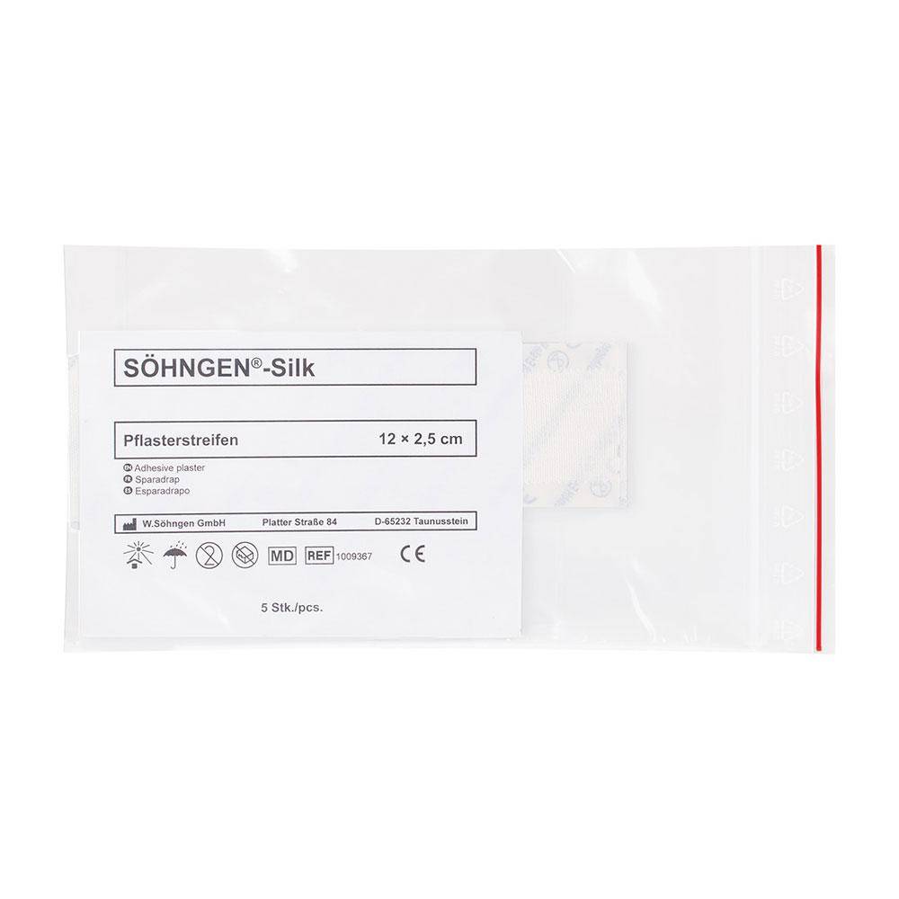 Söhngen®-Silk Pflasterstreifen - Größe 12 x 2,5 cm - Inhalt 5 Stück