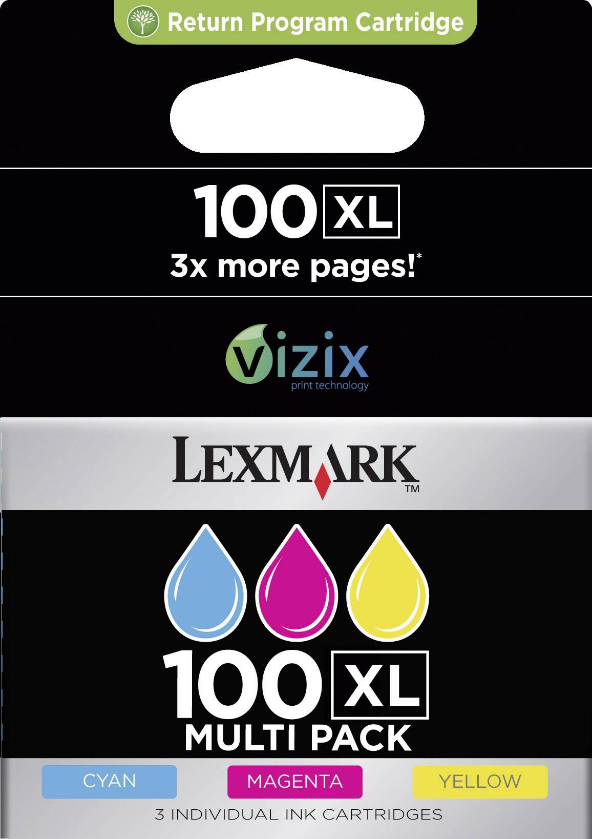 Lexmark Tinte Kombi-Pack 100XL Original Cyan, Magenta, Gelb 14N0850E