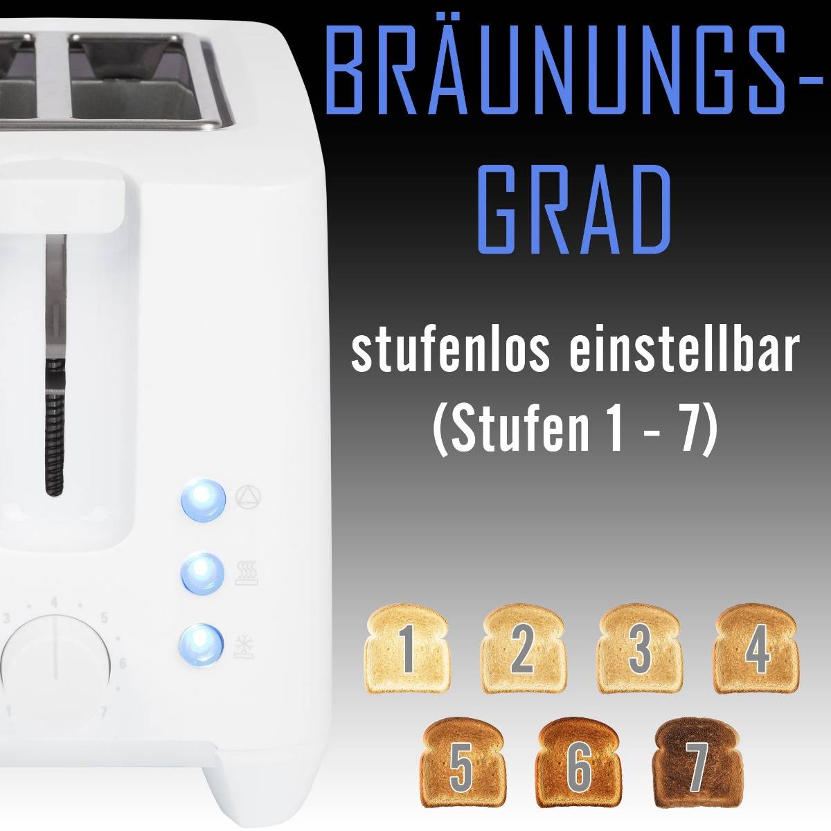 Clatronic TA 3801W Toaster Weiß