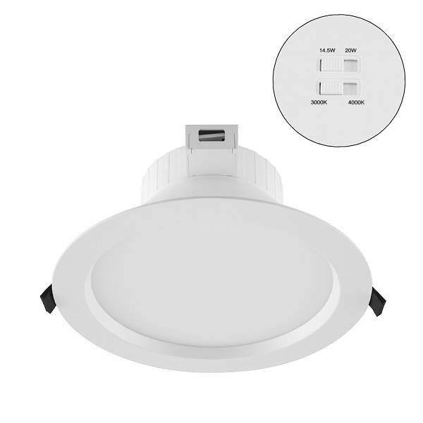 EVN LED-Deckeneinbaustrahler IP54 14,5/20W 3K-4K 2051-2703lm rund ws