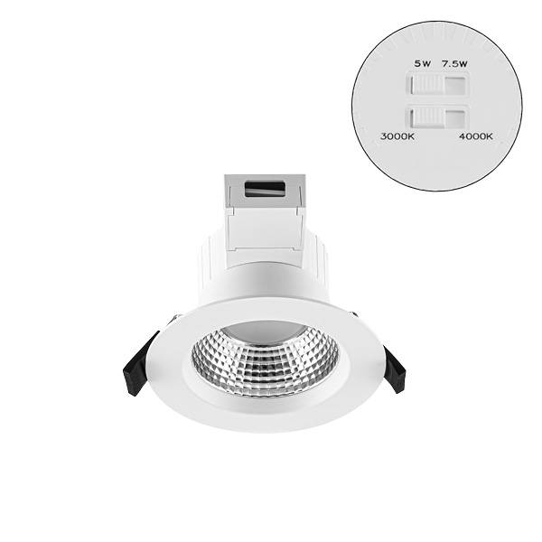 EVN LED-Deckeneinbaustrahler IP54 5/7,5W 3K-4K 639-917lm rund weiß