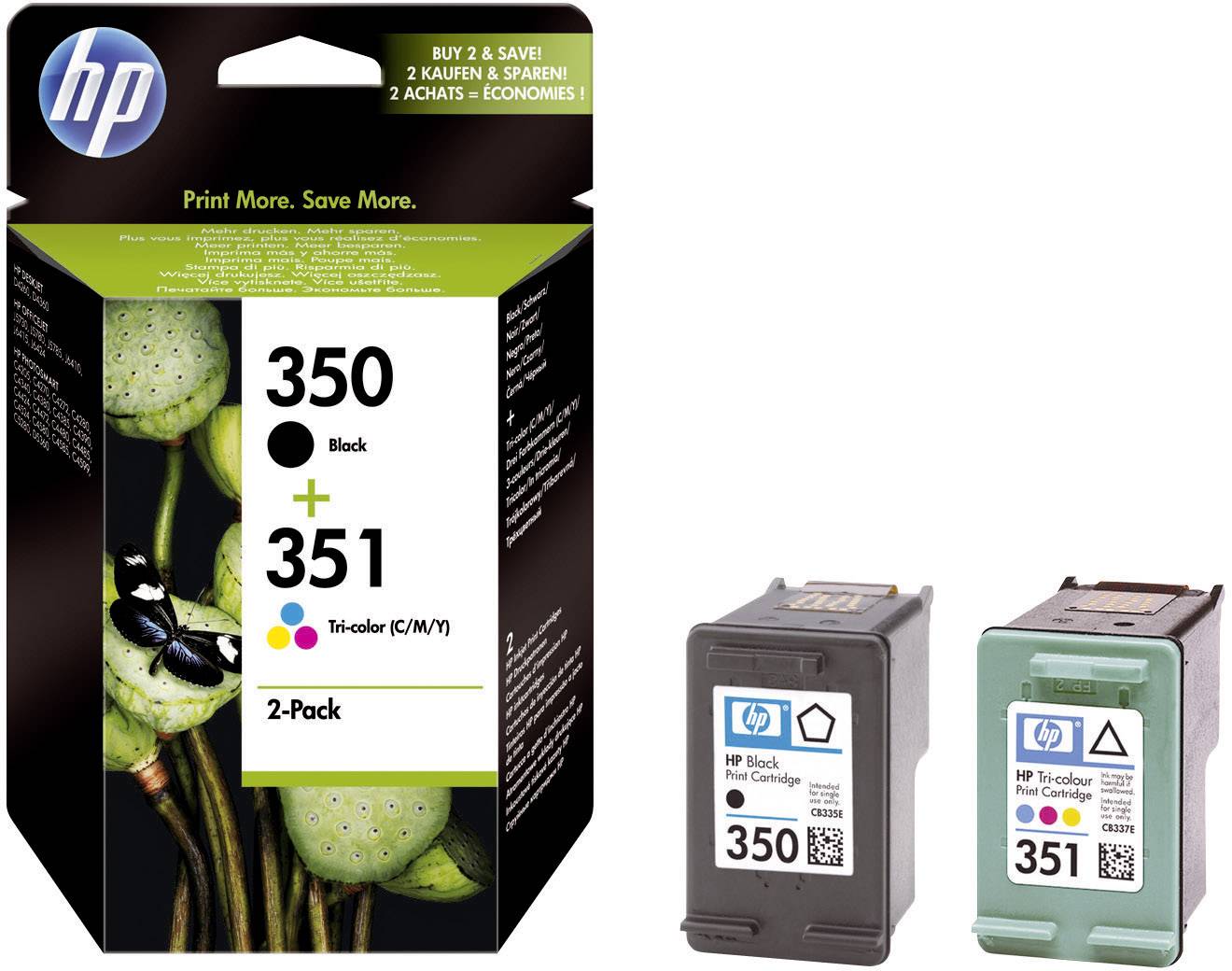 HP Druckerpatrone 350, 351 Original Kombi-Pack Schwarz, Cyan, Magenta, Gelb SD412EE