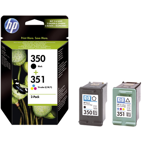 HP Tintenpatrone 350, 351 Original Kombi-Pack Schwarz, Cyan, Magenta, Gelb SD412EE Druckerpatronen