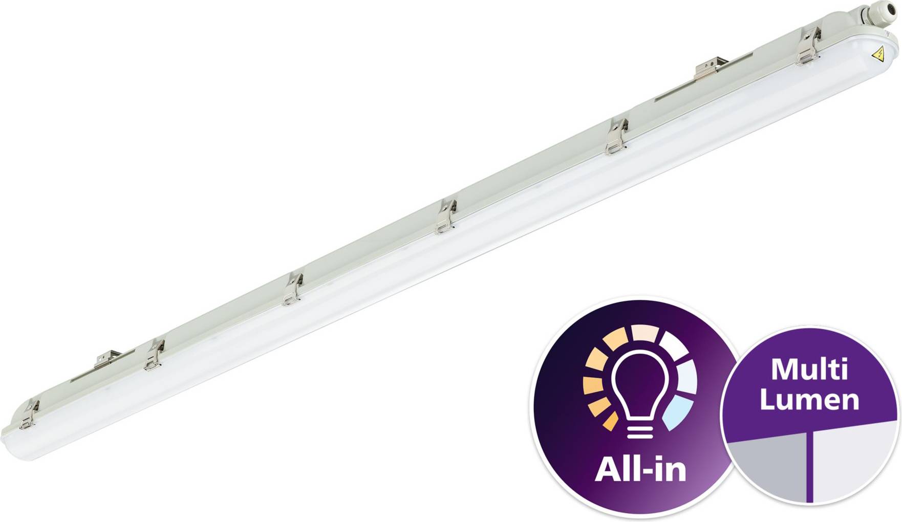 PHIL Ledinaire FR-Leuchte WT065C PC IP65 L=1500mm 30/53W 4100/6800lm 4000K Techn.Licht/Wohnraum
