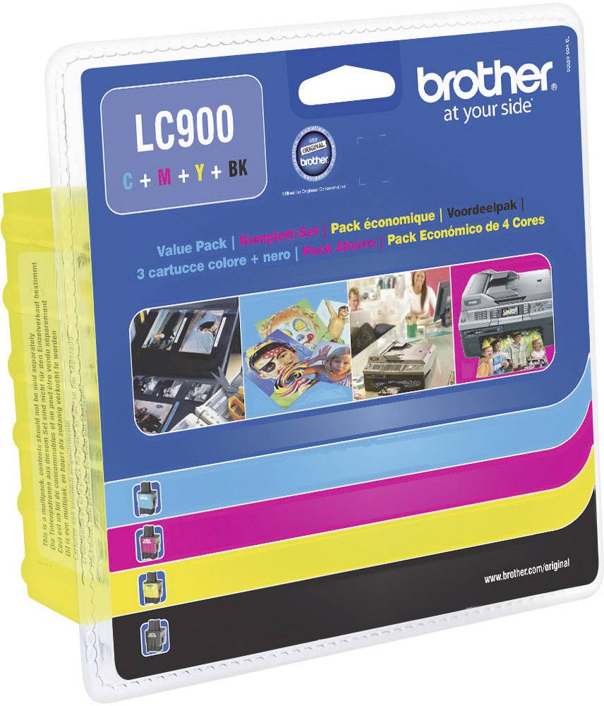 Brother Druckerpatrone LC-900 Original Kombi-Pack Schwarz, Cyan, Magenta, Gelb LC900VALBP