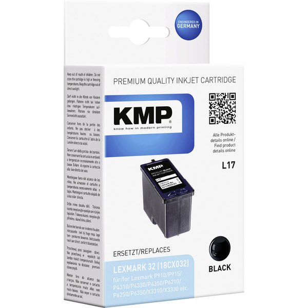 KMP Tinte ersetzt Lexmark 32 Kompatibel Schwarz L17 1018,4321