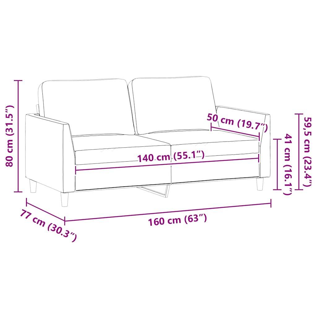 vidaXL 2-Sitzer-Sofa Weinrot 140 cm Kunstleder