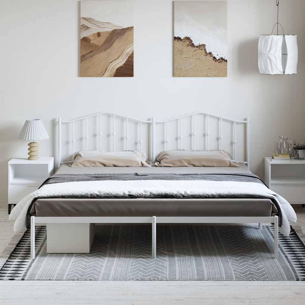 vidaXL Bettgestell mit Kopfteil Metall Weiß 193x203 cm
