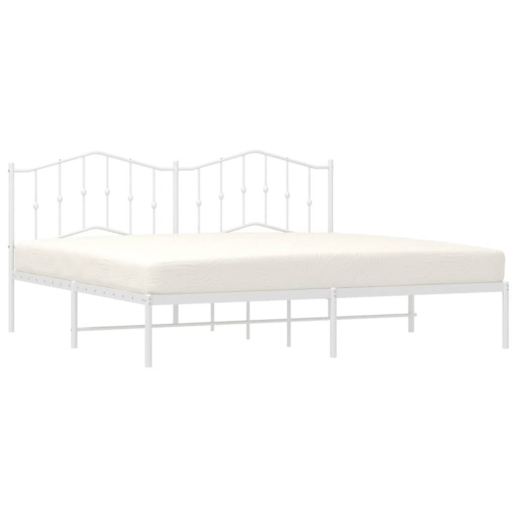 vidaXL Bettgestell mit Kopfteil Metall Weiß 193x203 cm