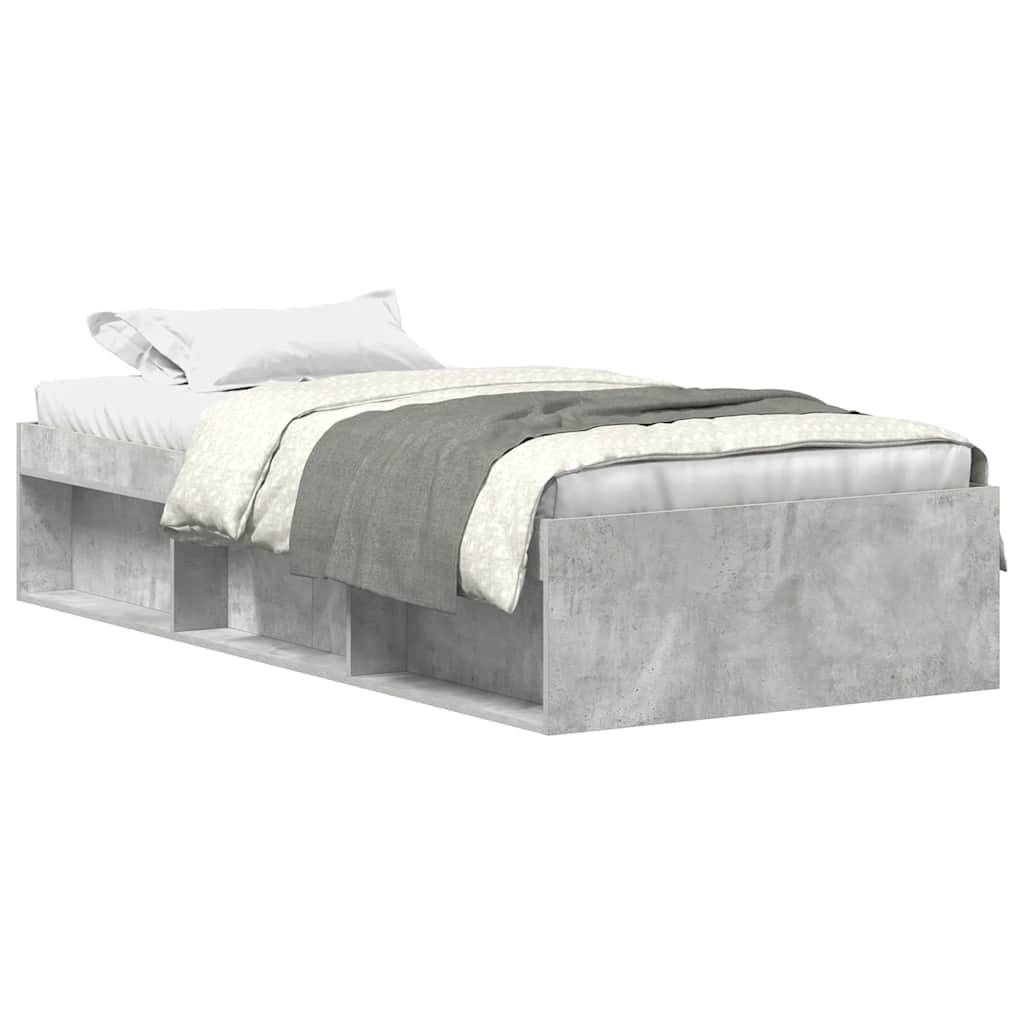 vidaXL Bettgestell Betongrau 100x200 cm