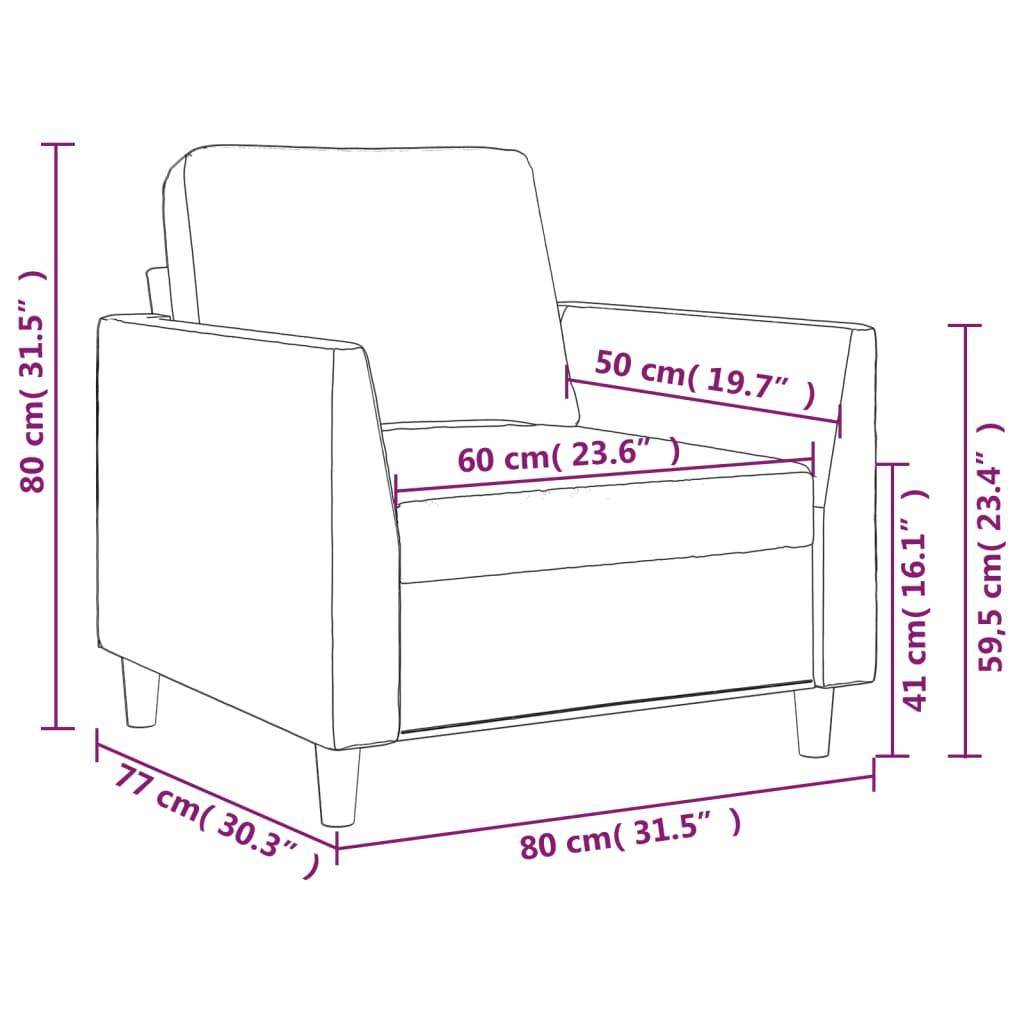 vidaXL Sessel Cappuccino-Braun 60 cm Kunstleder
