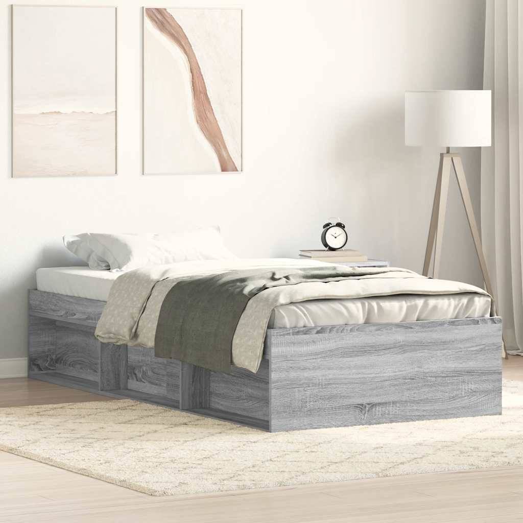 vidaXL Bettgestell Grau Sonoma 100x200 cm