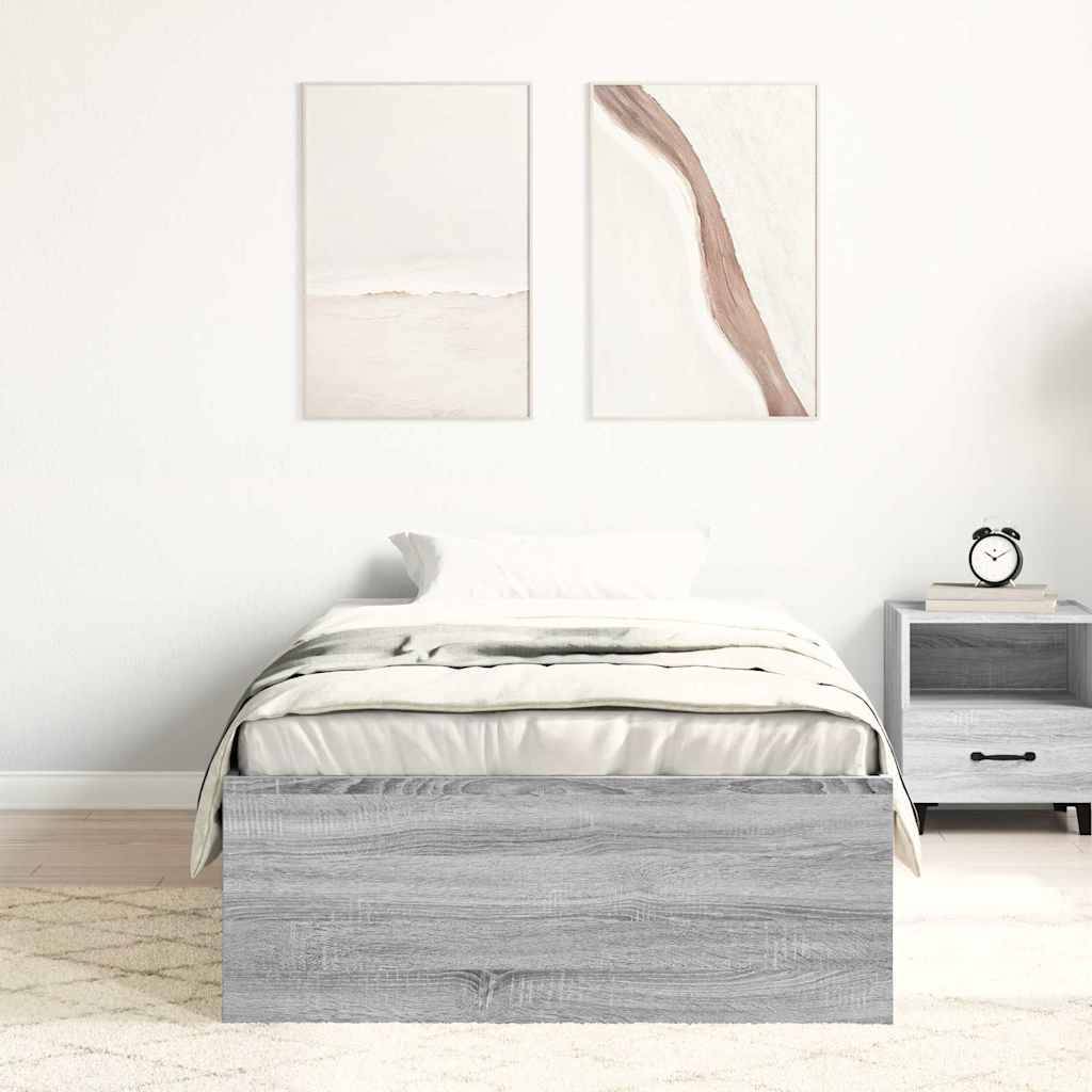 vidaXL Bettgestell Grau Sonoma 100x200 cm