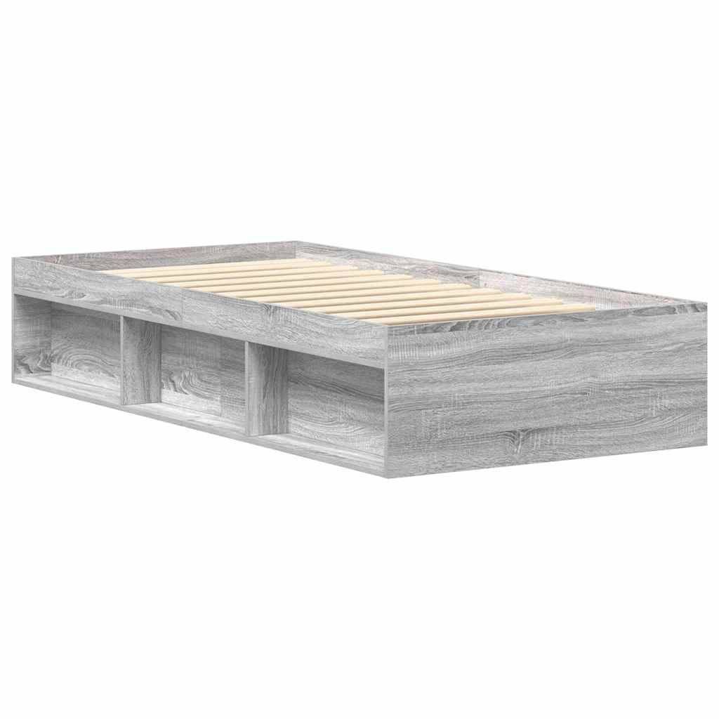 vidaXL Bettgestell Grau Sonoma 100x200 cm