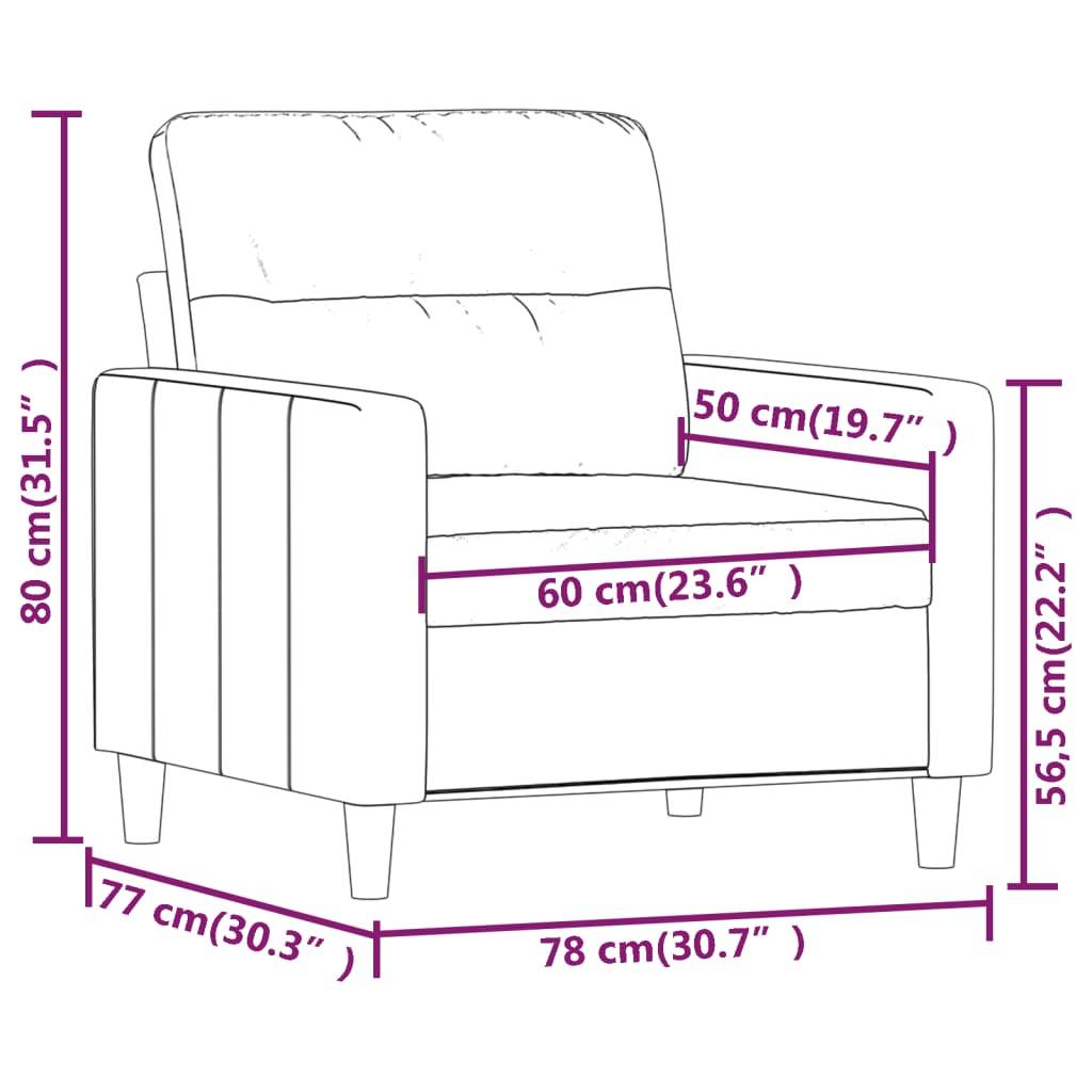 vidaXL Sofasessel Taupe 60 cm Stoff