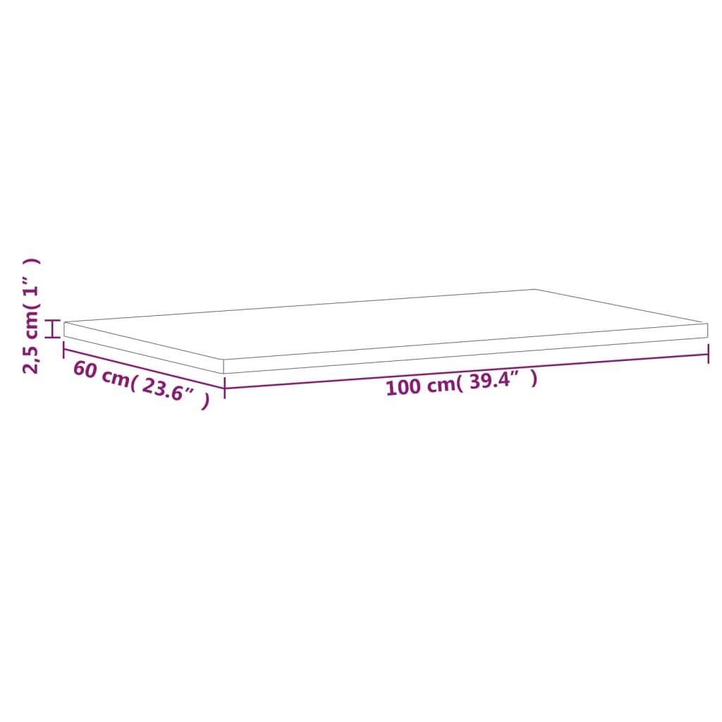 vidaXL Tischplatte 100x60x2,5 cm Rechteckig Massivholz Buche