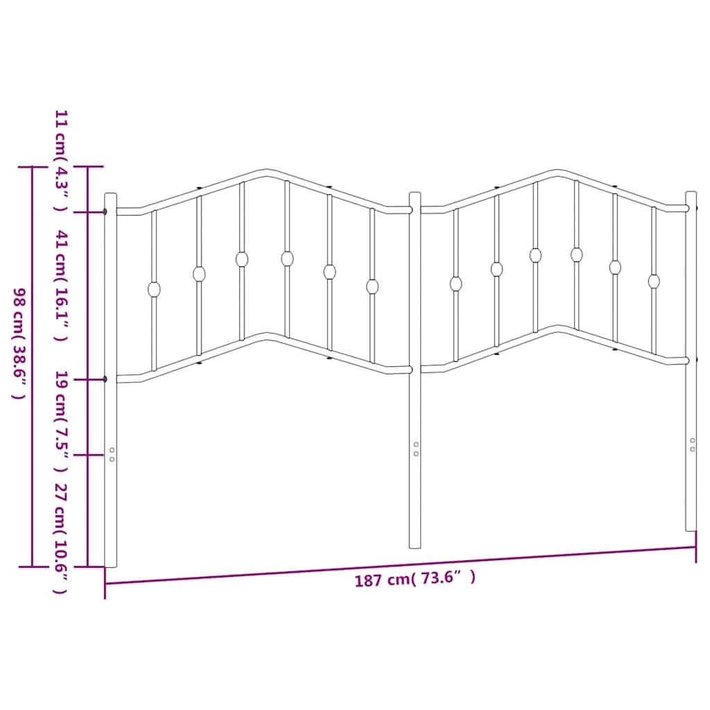 vidaXL Kopfteil Metall Weiß 180 cm