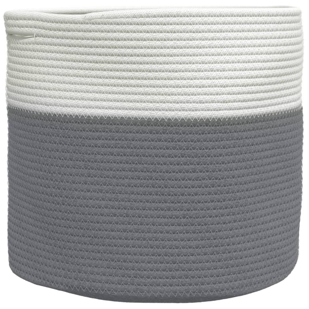 vidaXL Aufbewahrungskorb Grau und Weiß Ø40x35 cm Baumwolle