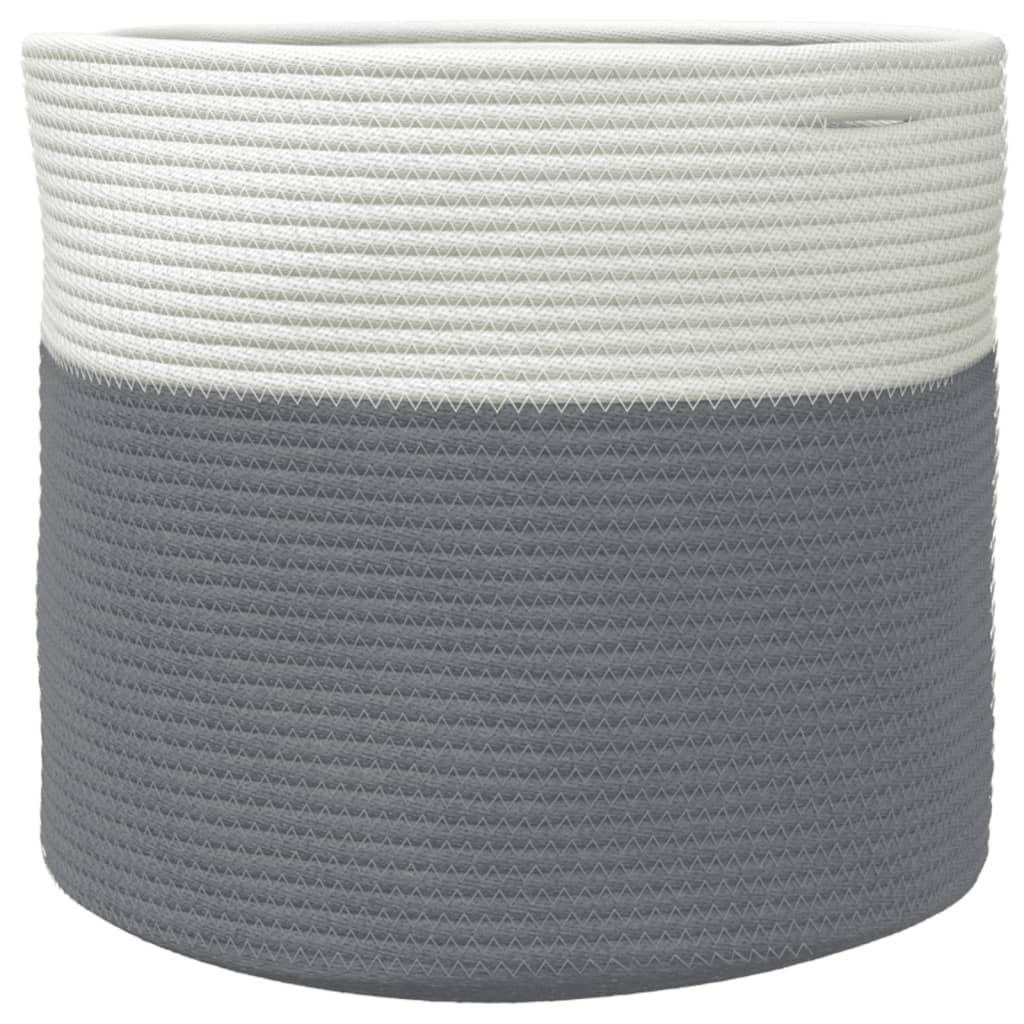 vidaXL Aufbewahrungskorb Grau und Weiß Ø40x35 cm Baumwolle