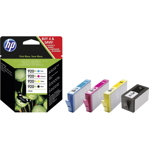 HP 920 XL Cartouche d'encre d'origine pack bundle noir, cyan, magenta, jaune C2N92AE Pack de cartouches d'imprimante