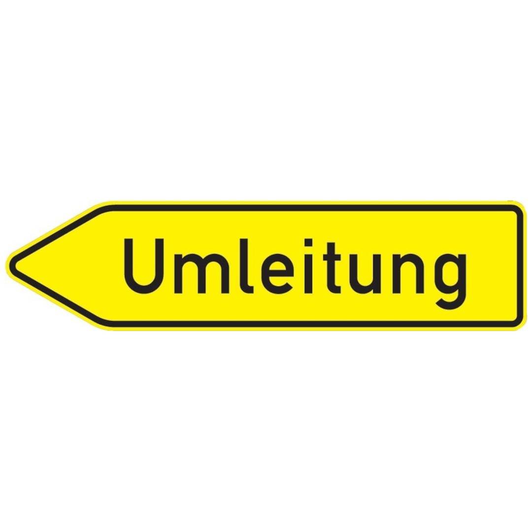 VKZ.454-10, 1250x350mm Umleitung linksweisend RAL-Gütezeichen Folie RA1