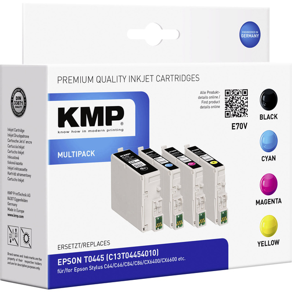 KMP Tinte ersetzt Epson T0441, T0442, T0443, T0444 Kompatibel Kombi-Pack Schwarz, Cyan, Magenta, Gelb E70V 1005,0050