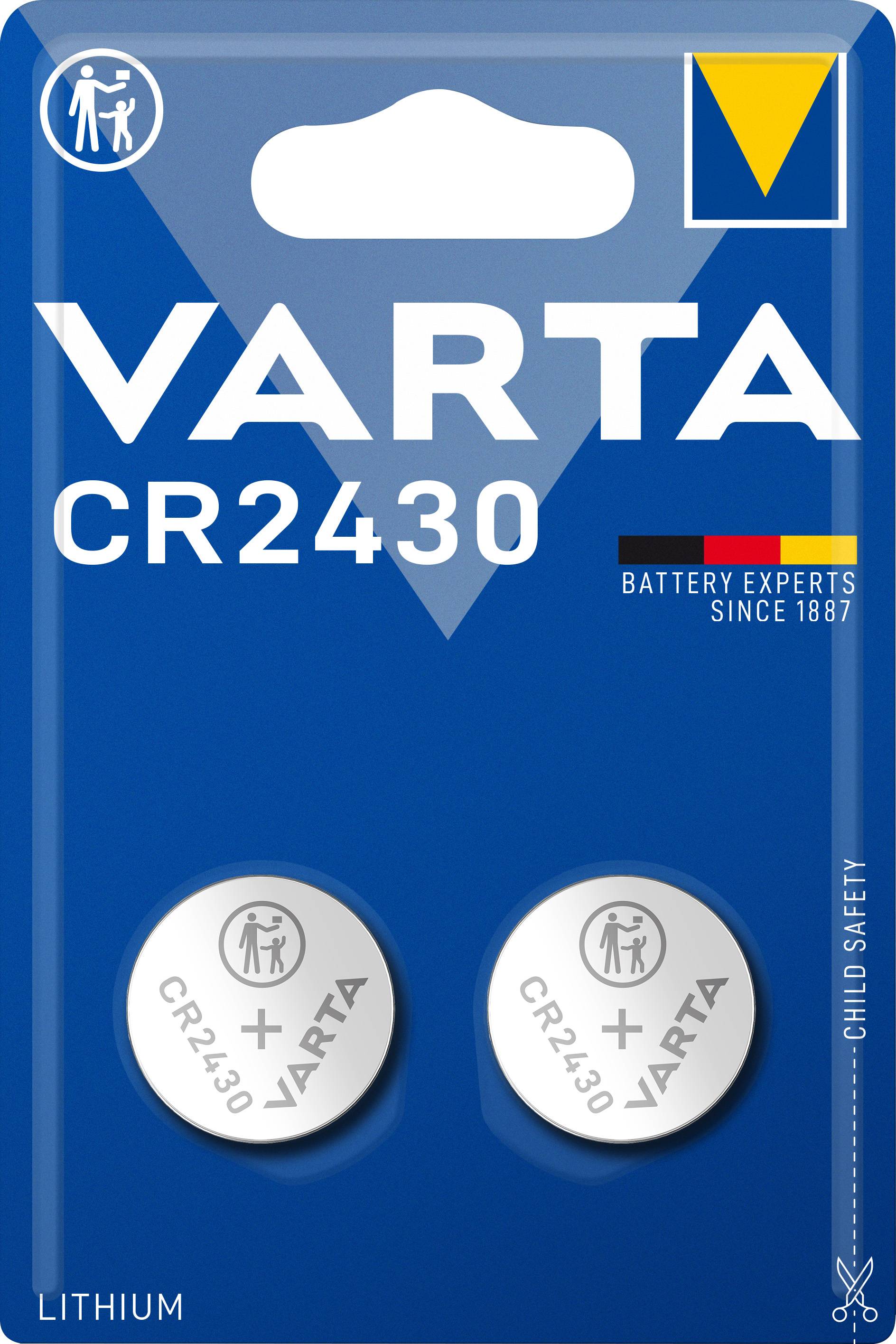 Varta CR2430 3V Lithium Knopfzelle - 2er Blister