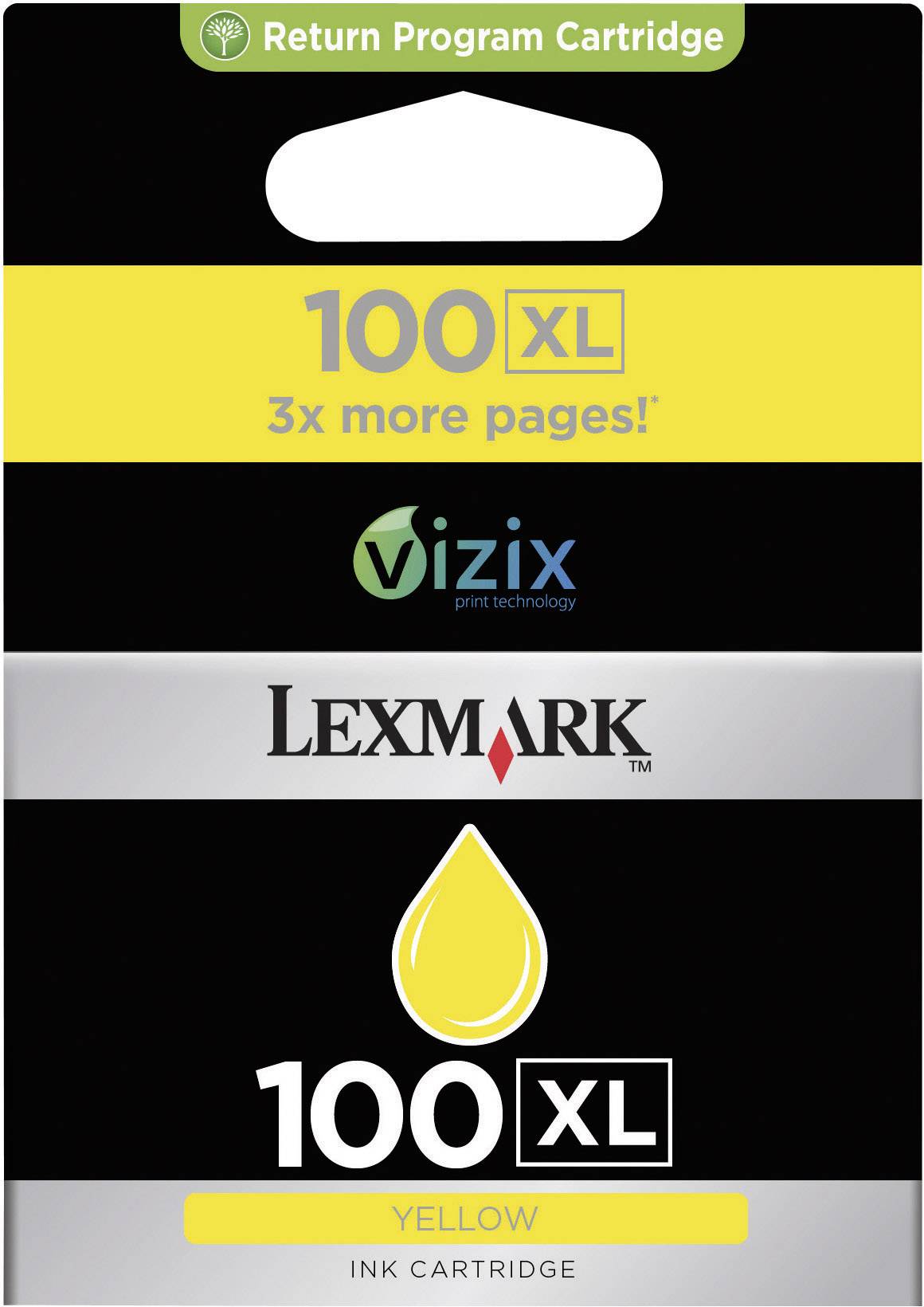 Lexmark Cartridge No. 100XL - Hohe Ergiebigkeit - Gelb - Original - Tintenpatron