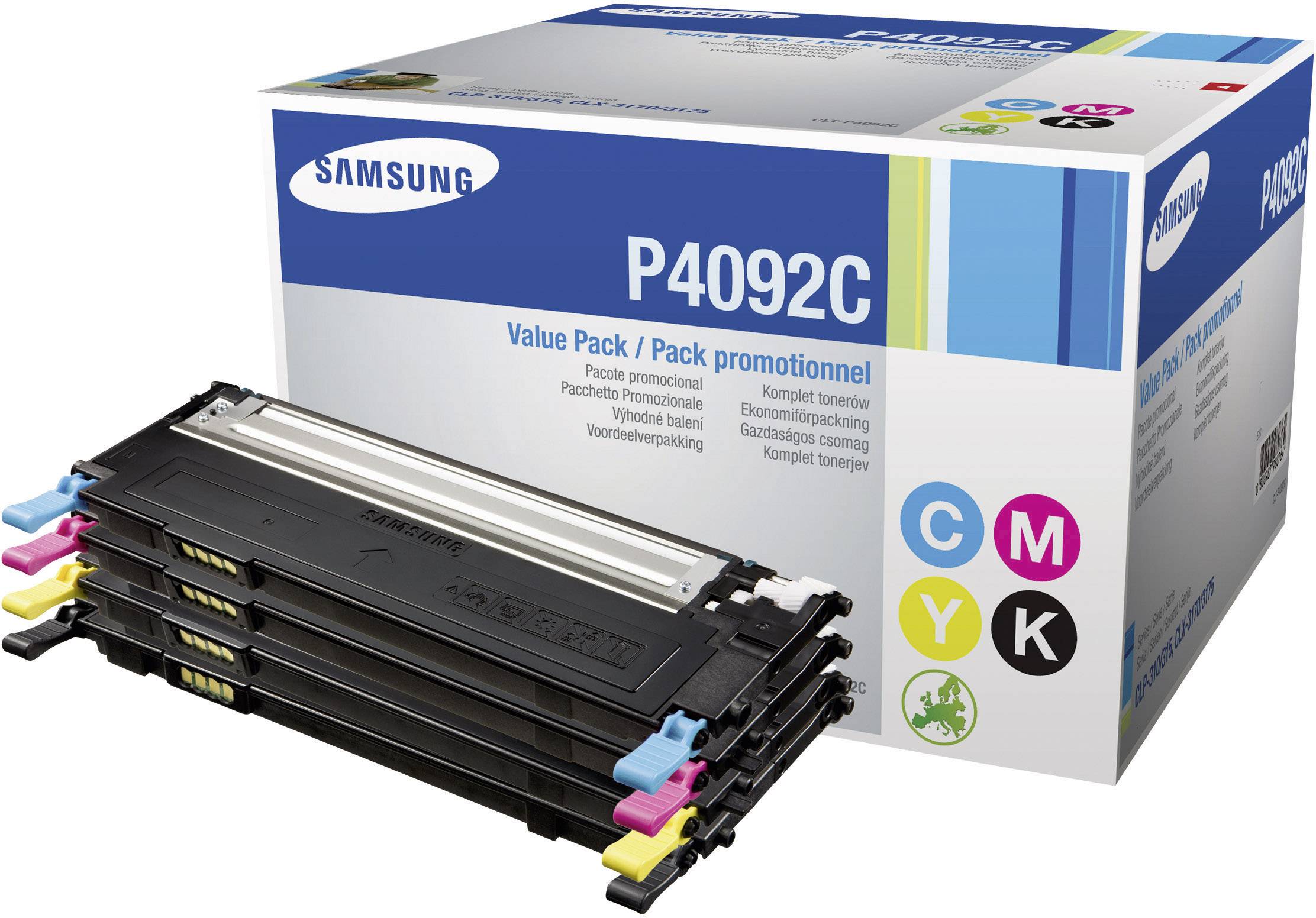 Samsung Toner Kombi-Pack CLT-P4092C SU392A Original Schwarz, Cyan, Magenta, Gelb 1500 Seiten