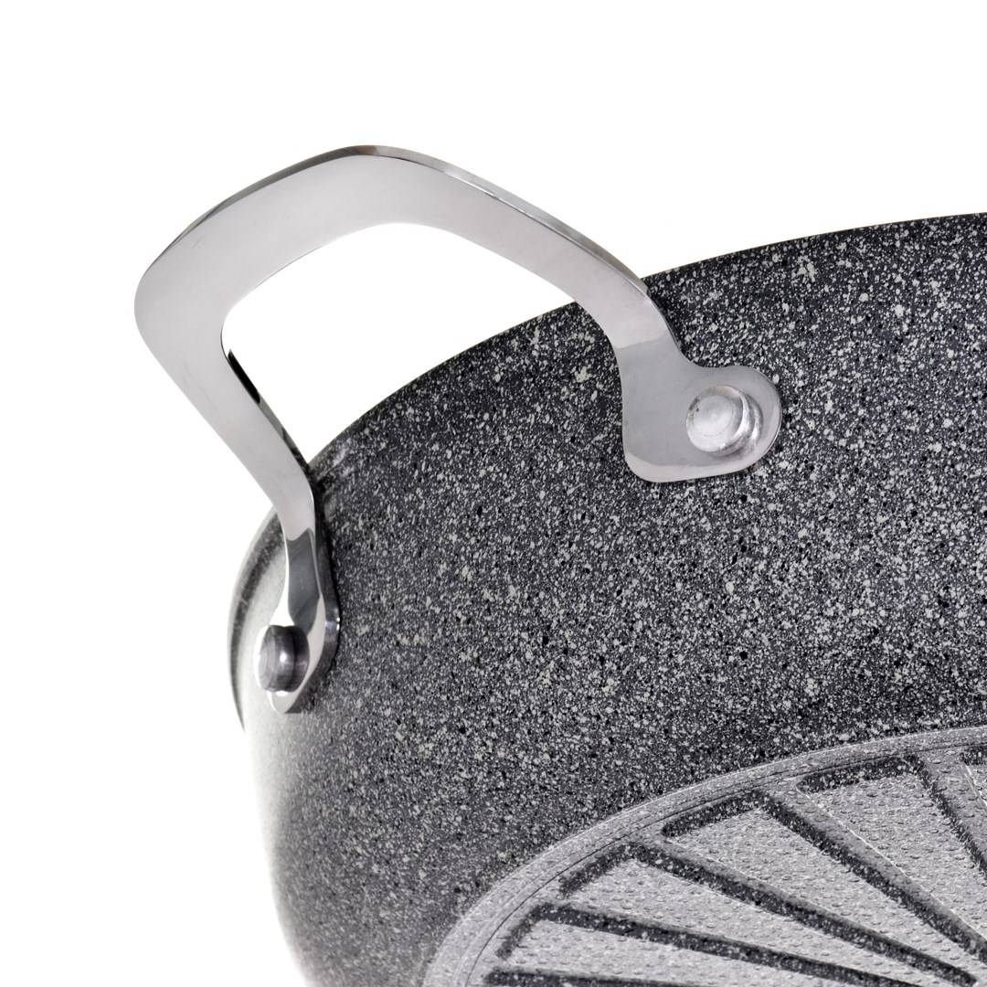 BALLARINI 75002-811-0, Rund, Serving pan, Grau, Granite/Titanium, Aluminium, Glas