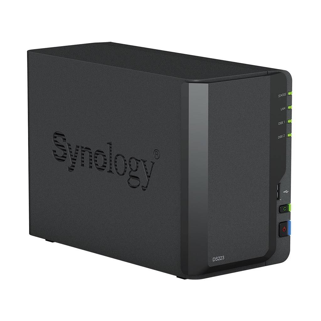 Synology DiskStation DS223 NAS-Server Gehäuse 0GB 2 Bay USB 3.2 Gen 1 Frontanschluss (USB 3.0), Synology® Hard- und Software