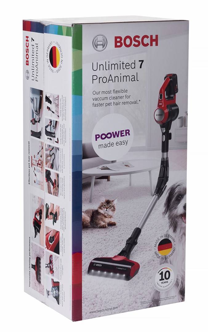 Bosch Unlimited 7 ProAnimal BBS711ANM Power for All Stielstaubsauger rot/schwarz