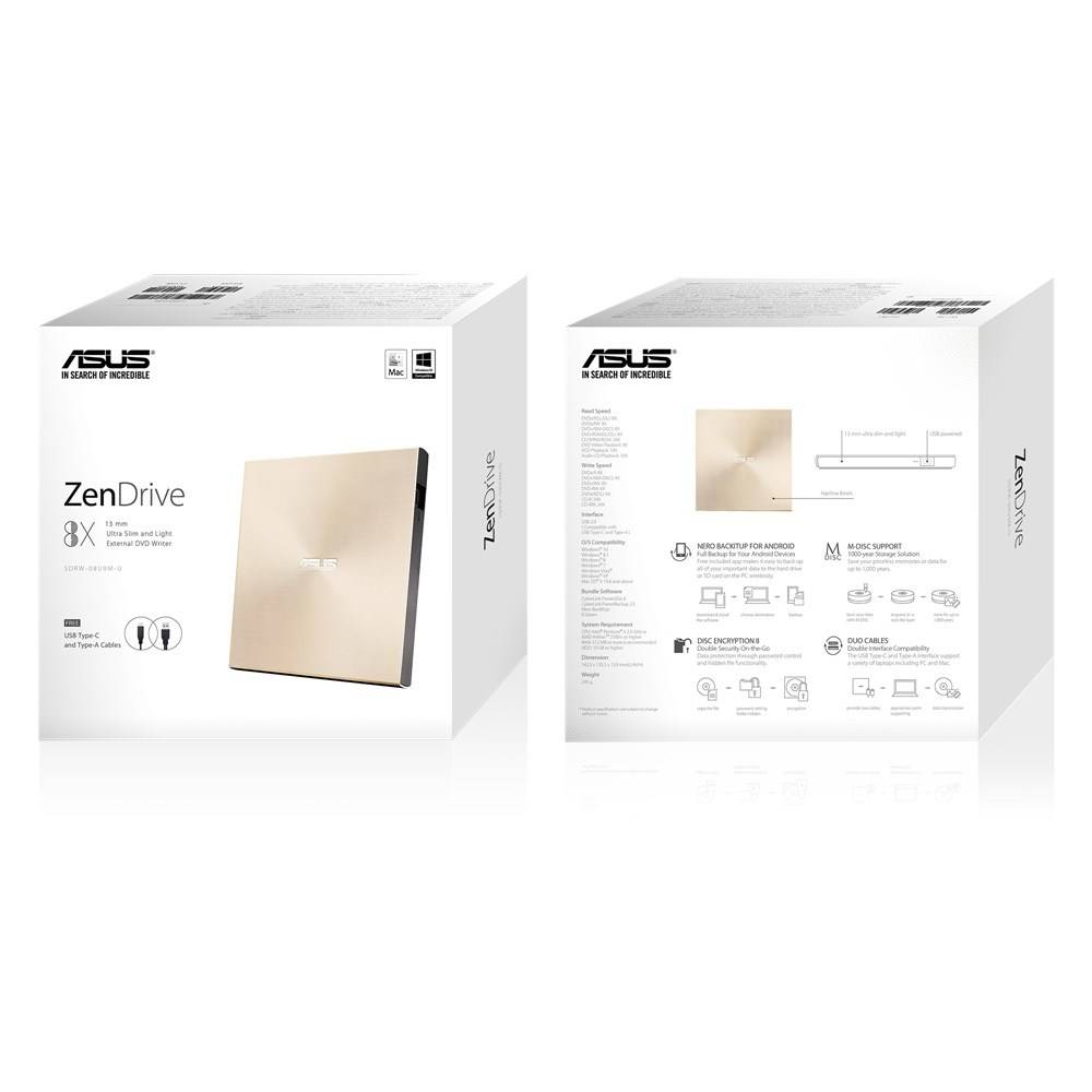 ASUS ZenDrive U9M SDRW-08U9M-U - Laufwerk - DVD±RW (±R DL)