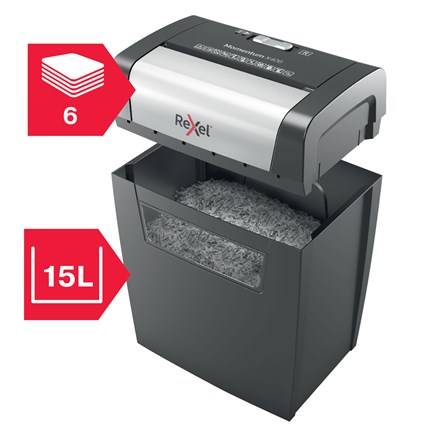 Rexel Momentum Aktenvernichter X406 2104569EU Partikelschnitt P-4 6Bl