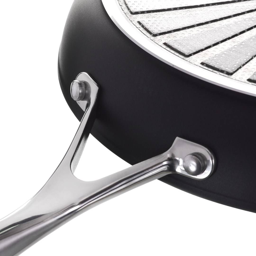 BALLARINI ALBG0L0.20U, Rund, Allzweckpfanne, Schwarz, Edelstahl, Aluminium, Gas, Induktion, Edelstahl