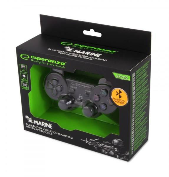 ESPERANZA MARINE - Game Pad - 12 Tasten - kabellosBluetooth - Schwarz - für Sony
