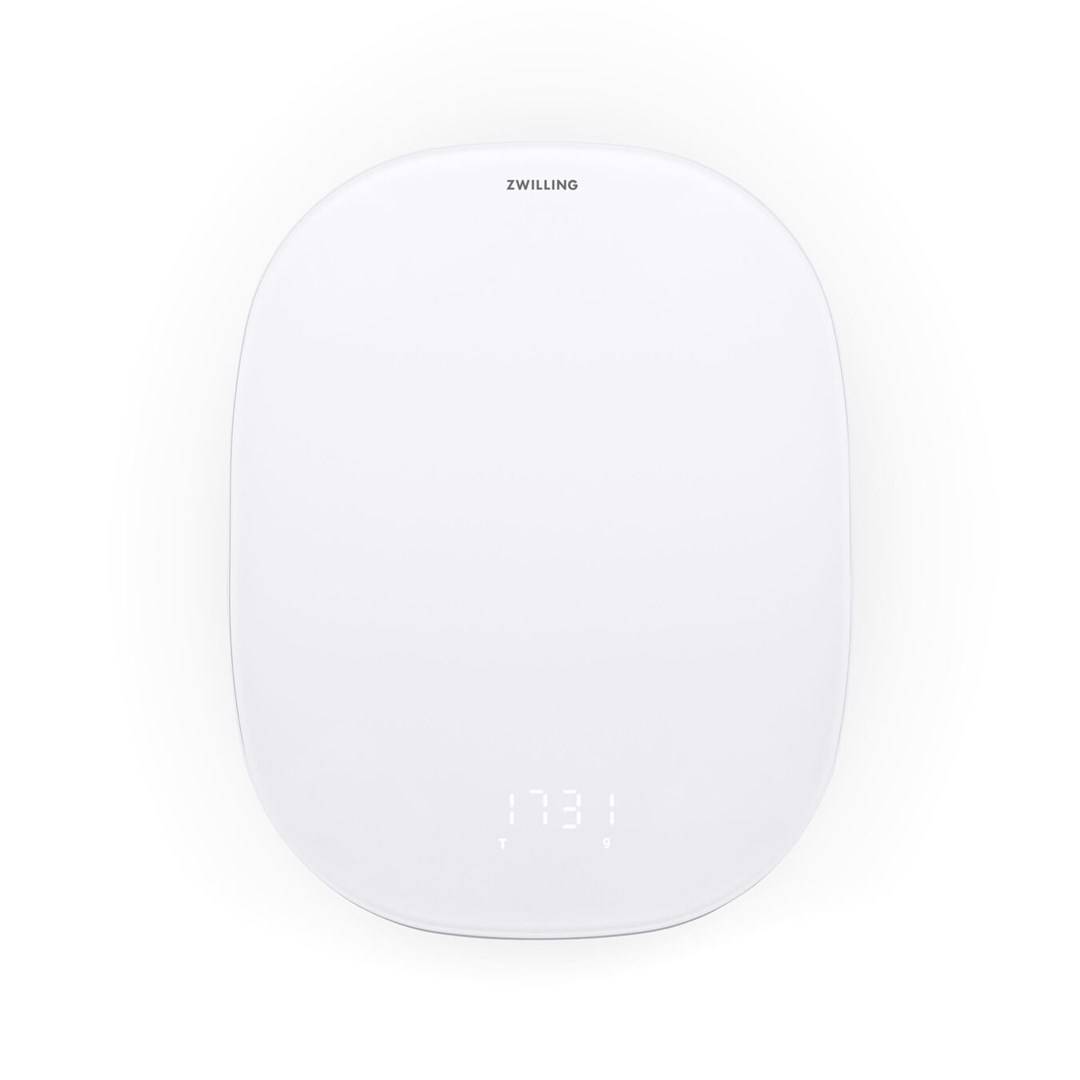 Zwilling Enfinigy - Elektronische Küchenwaage - 10 kg - 1 g - Silber - Weiß - Kunststoff - Glas