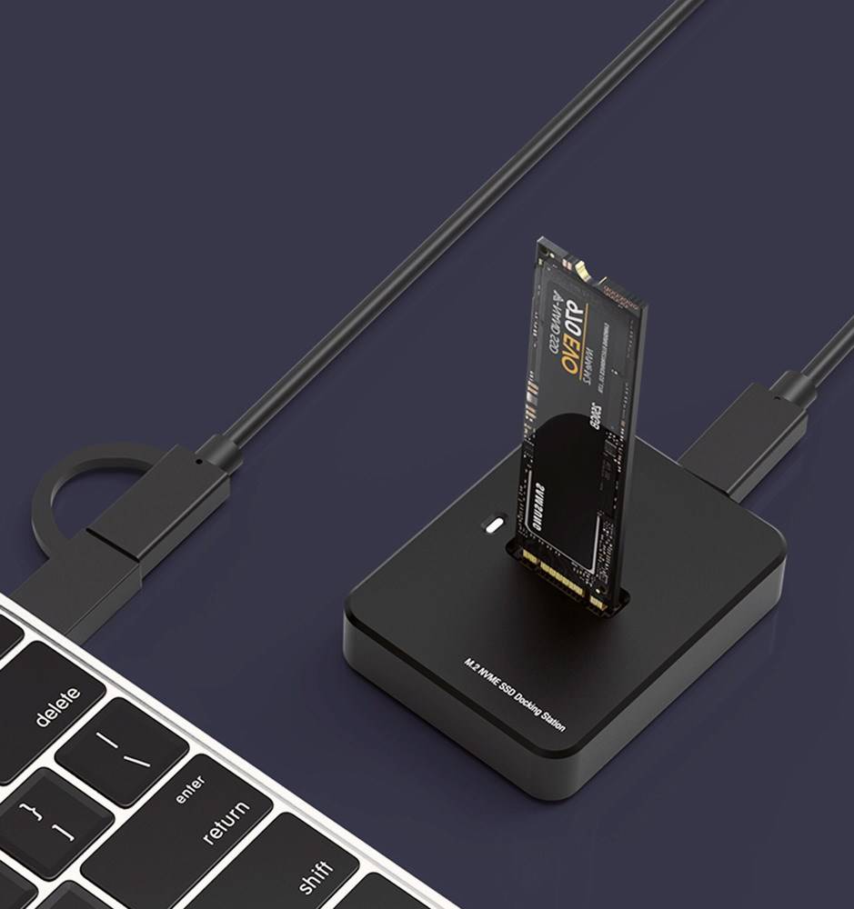 Gembird DD-U3M2 - SSD-Dockingstation - M.2 - M.2 Card (PCIe NVMe &amp; SATA)