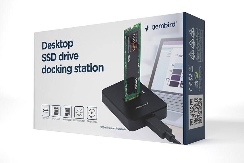 Gembird DD-U3M2 - SSD-Dockingstation - M.2 - M.2 Card (PCIe NVMe &amp; SATA)