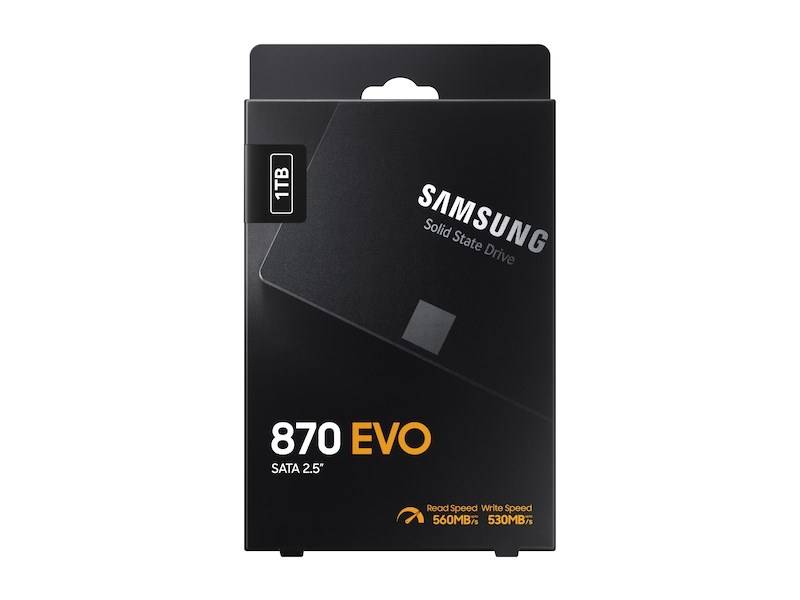Samsung 870 EVO 1TB Interne SATA SSD 6.35cm (2.5 Zoll) SATA 6 Gb/s Retail MZ-77E1T0B/EU