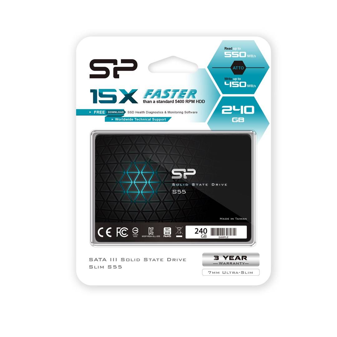 Silicon Power 240 GB Interne SATA SSD 6.35 cm (2.5 Zoll) SATA 6 Gb/s Retail SP240GBSS3S55S25