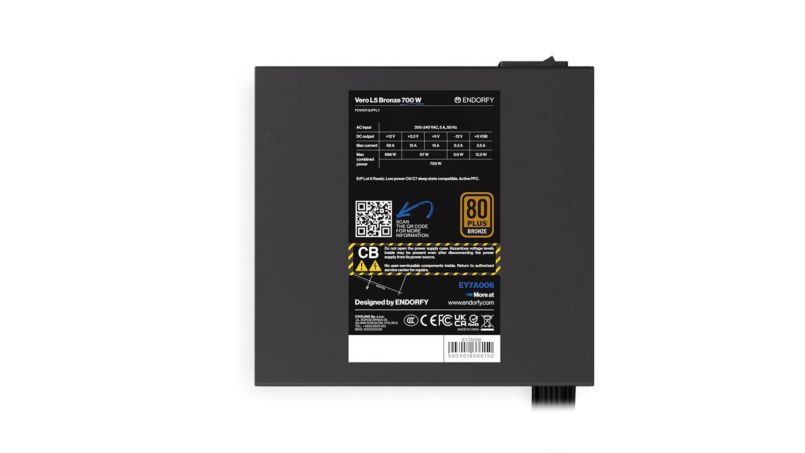 endorfy Vero L5 Bronze PC Netzteil 700 W ATX 80PLUS® Bronze
