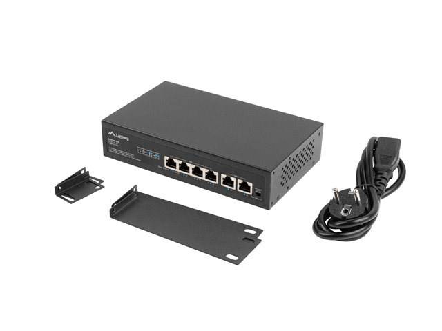 Lanberg RSFE-4P-2FE-60 - Switch - unmanaged - 2 x 10/100 (Uplink)
